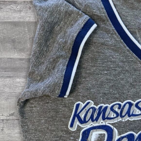 5th & Ocean KC Royals Hosmer #35 Ringer T Shirt Womens M Short Sleeve V Neck - Picture 2 of 6